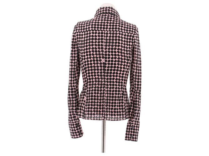 Gucci Camicia di seta rosa a pois neri (2004) - vista 2