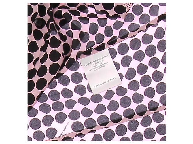 Gucci Camicia di seta rosa a pois neri (2004) - vista 6