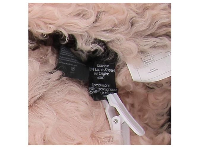 Alexander Wang Blaue Denimjacke mit rosa Kunstfellfutter - Ansicht 6