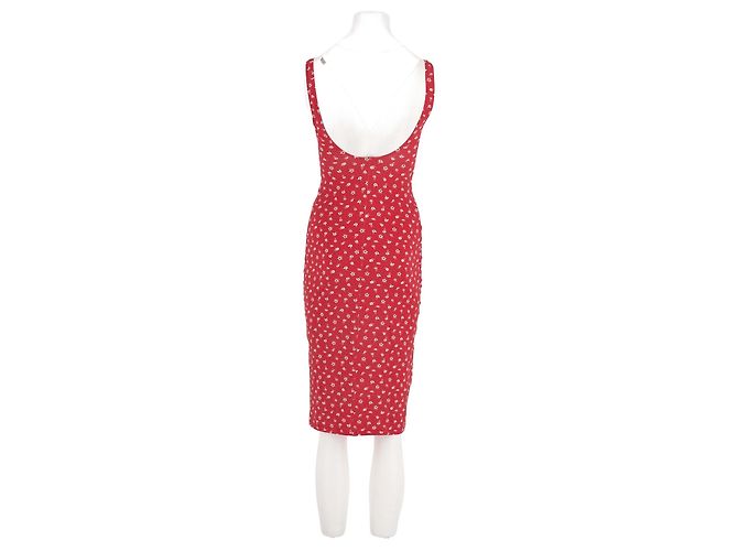 Vestido Rouje de algodón rojo con estampado floral - vista 2