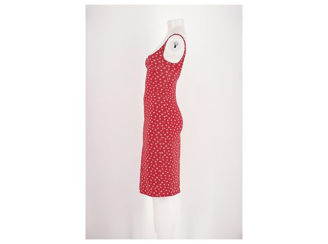 Vestido Rouje de algodón rojo con estampado floral - vista 3