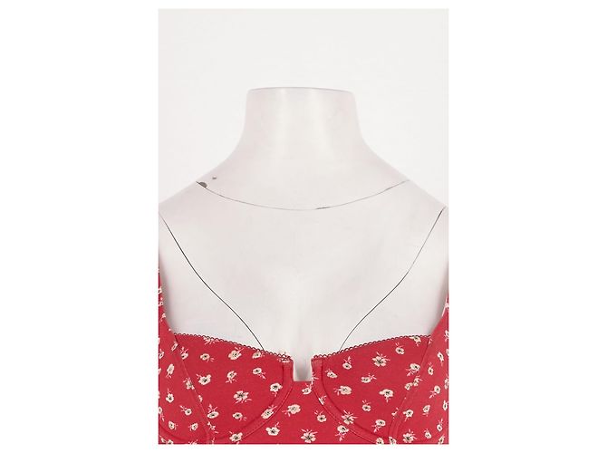 Vestido Rouje de algodón rojo con estampado floral - vista 5