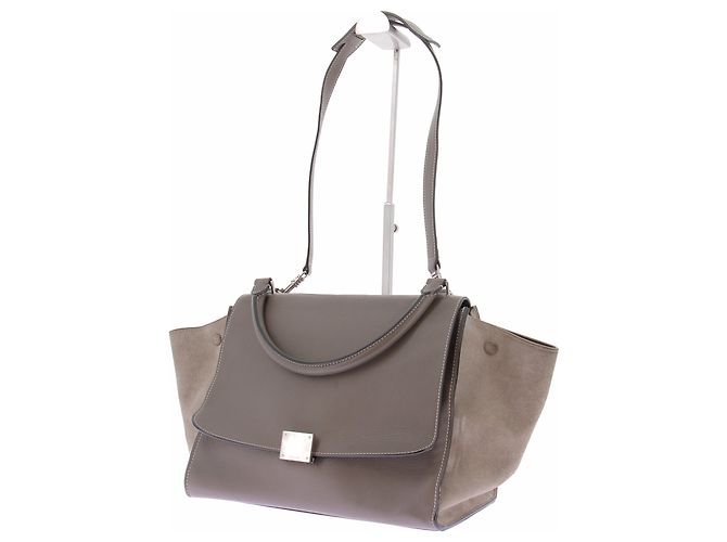 Céline Borsa "Trapèze" in pelle taupe - vista 2
