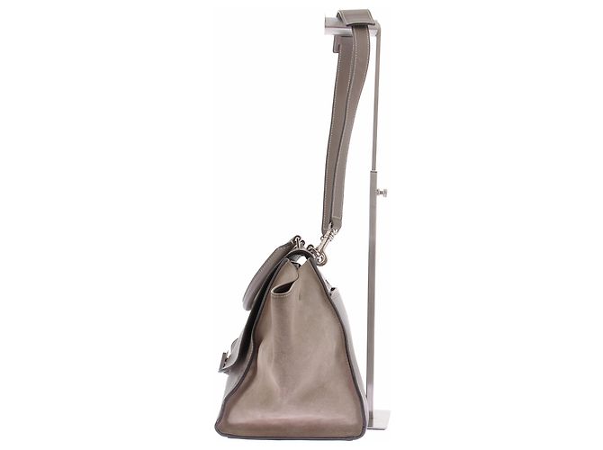 Céline Borsa "Trapèze" in pelle taupe - vista 4
