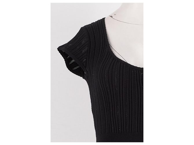 Rouje Schwarzes kurzes Kleid mit Boot Ausschnitt - Ansicht 6