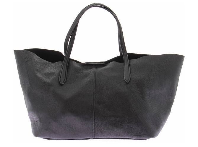 Borsa tote in pelle nera Massimo Dutti - vista 3