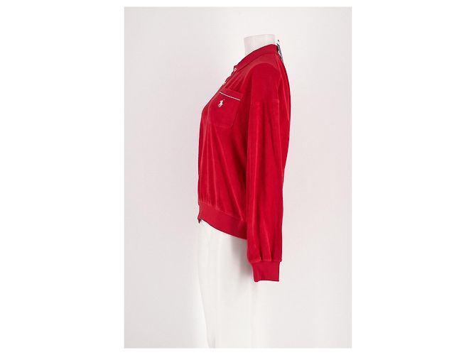 Ralph Lauren Roter Baumwoll Polo Pullover Langarm - Ansicht 3
