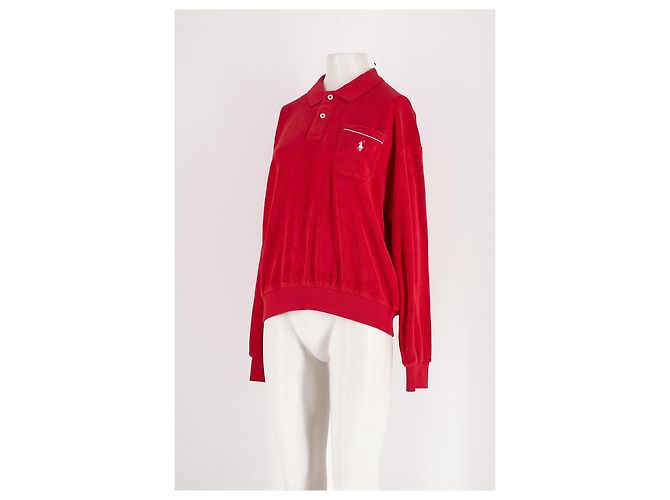 Ralph Lauren Roter Baumwoll Polo Pullover Langarm - Ansicht 4