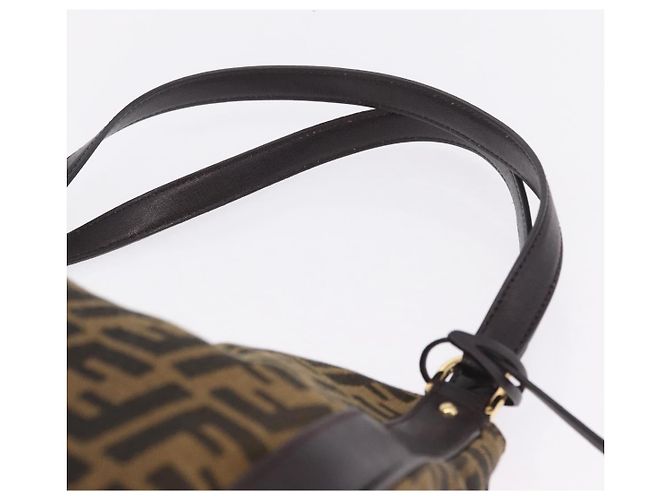 FENDI Zucca Canvas Shoulder Bag Black Brown - vista 14