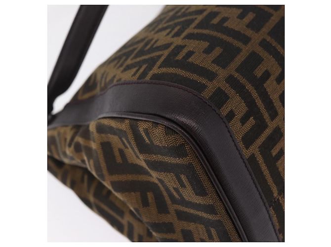 FENDI Zucca Canvas Shoulder Bag Black Brown - vista 17