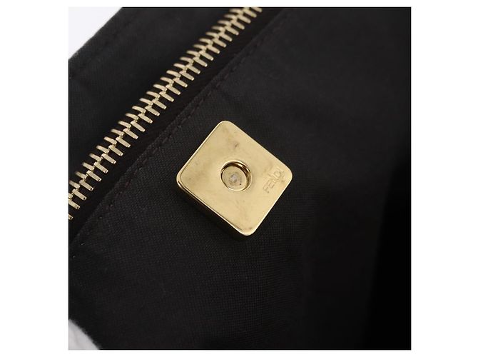 FENDI Zucca Canvas Shoulder Bag Black Brown - vista 21