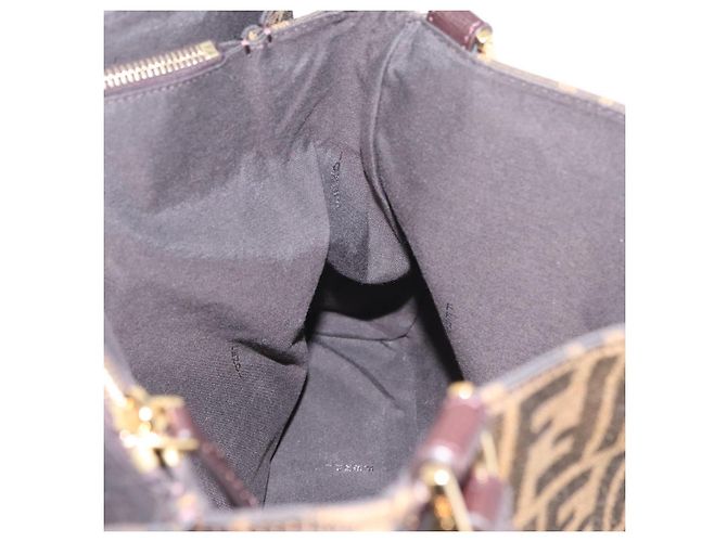 FENDI Zucca Canvas Shoulder Bag Black Brown - vista 27