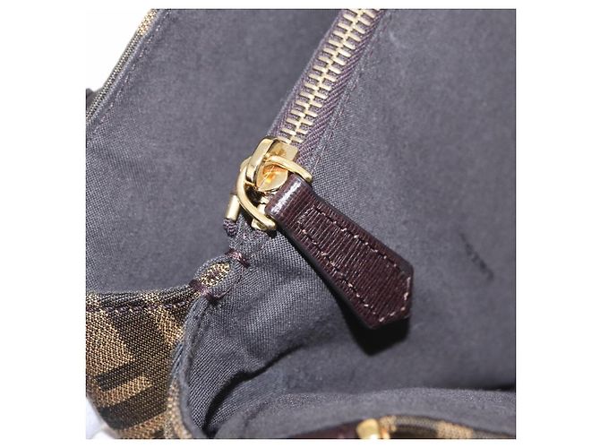 FENDI Zucca Canvas Shoulder Bag Black Brown - vista 28