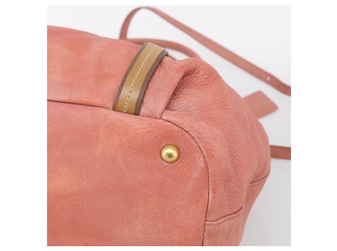 PRADA Hand Bag Vittero Dino Leather 2way Pink Gold - vista 14