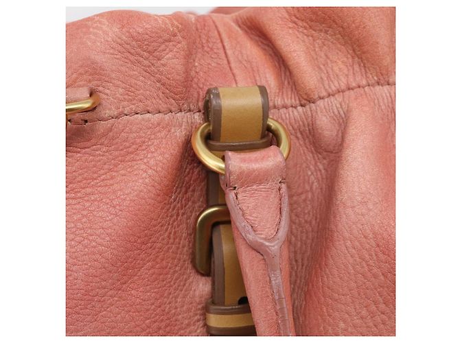 PRADA Hand Bag Vittero Dino Leather 2way Pink Gold - vista 16