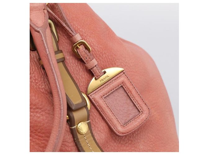 PRADA Hand Bag Vittero Dino Leather 2way Pink Gold - vista 17