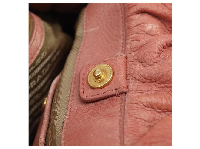 PRADA Hand Bag Vittero Dino Leather 2way Pink Gold - vista 24