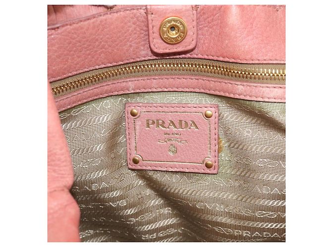 PRADA Hand Bag Vittero Dino Leather 2way Pink Gold - vista 25