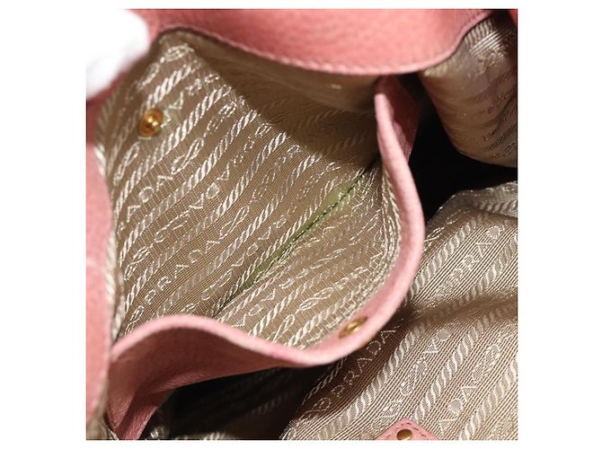 PRADA Hand Bag Vittero Dino Leather 2way Pink Gold - vista 32