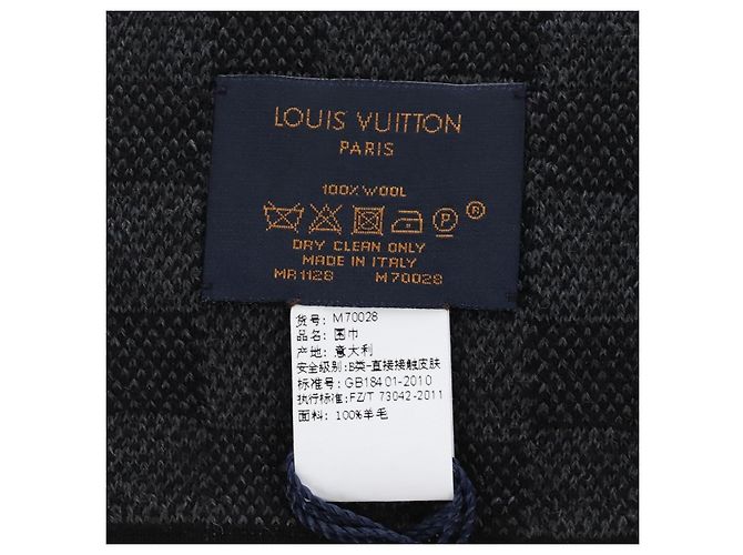 LOUIS VUITTON Eschar Petit Scarf Wool Black LV - vista 17