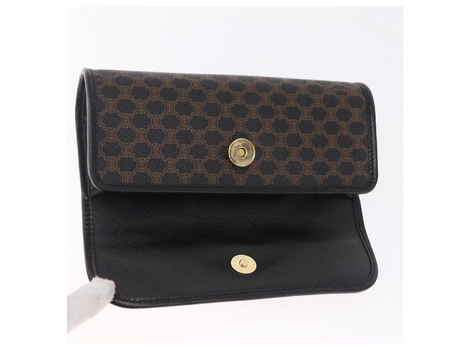 Céline CELINE Bolso de Mano de Lona Macadam PVC Cuero Negro Dorado - vista 13