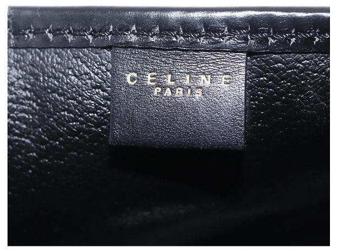 Céline CELINE Bolso de Mano de Lona Macadam PVC Cuero Negro Dorado - vista 16