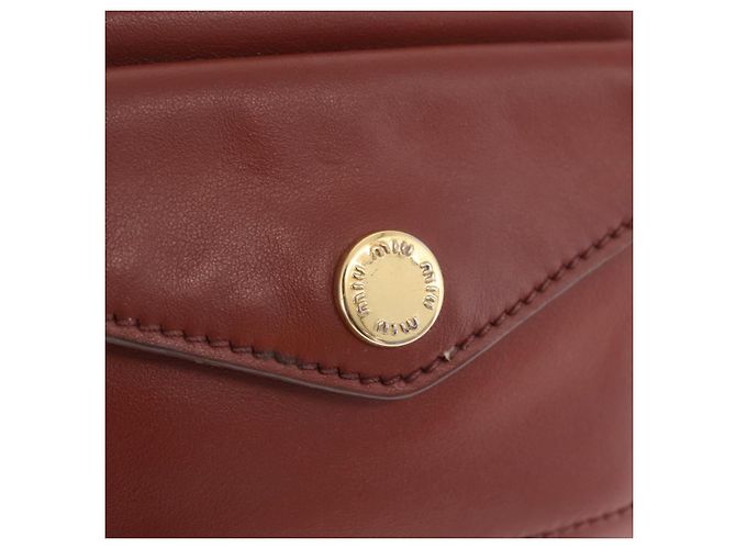 Miu Miu Chain Shoulder Bag Leather Brown Gold - vista 18