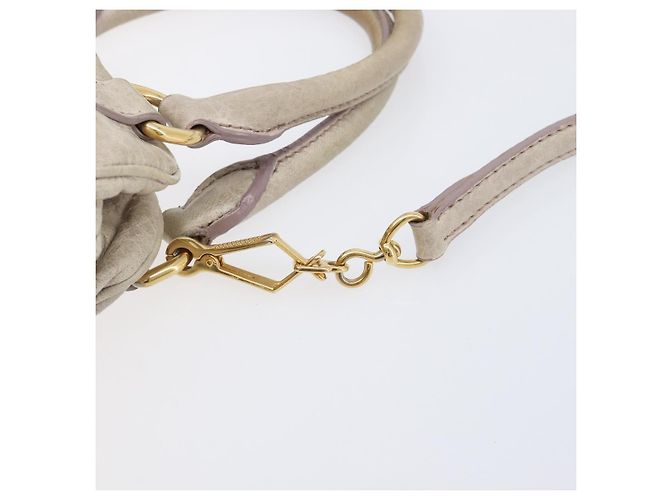 Miu Miu Hand Bag Leather 2way Beige Gold - vista 12