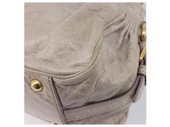 Miu Miu Hand Bag Leather 2way Beige Gold - vista 16