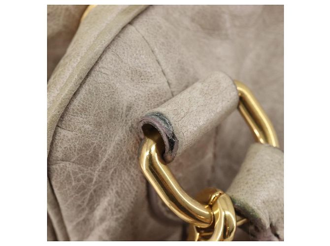 Miu Miu Hand Bag Leather 2way Beige Gold - vista 20