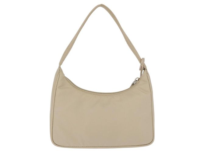 PRADA Bolsa de Mão Nylon Beige Silver - vista 2