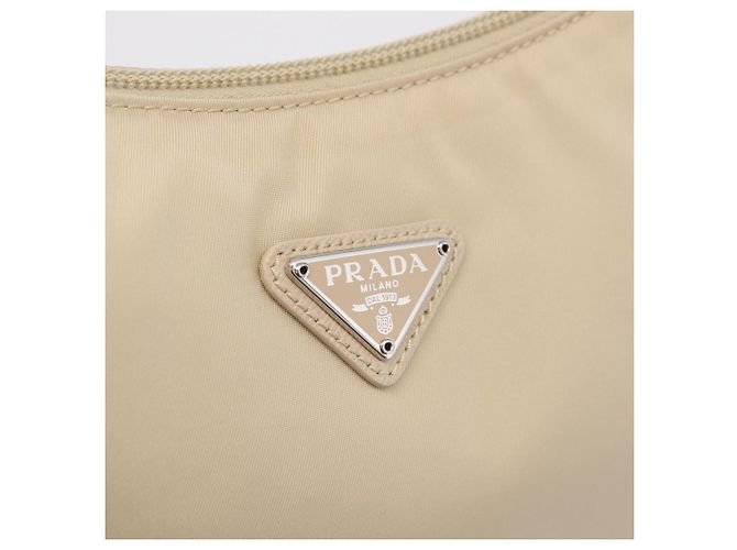 PRADA Bolsa de Mão Nylon Beige Silver - vista 21