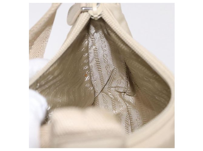 PRADA Bolsa de Mão Nylon Beige Silver - vista 23