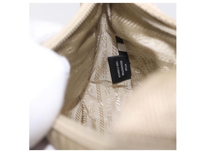 PRADA Bolsa de Mão Nylon Beige Silver - vista 24