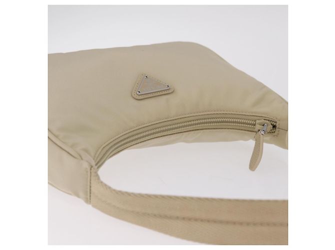 PRADA Bolsa de Mão Nylon Beige Silver - vista 6