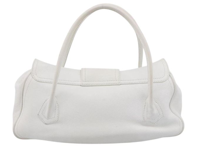 Céline CELINE Bolso de mano de piel blanco tono dorado - vista 2