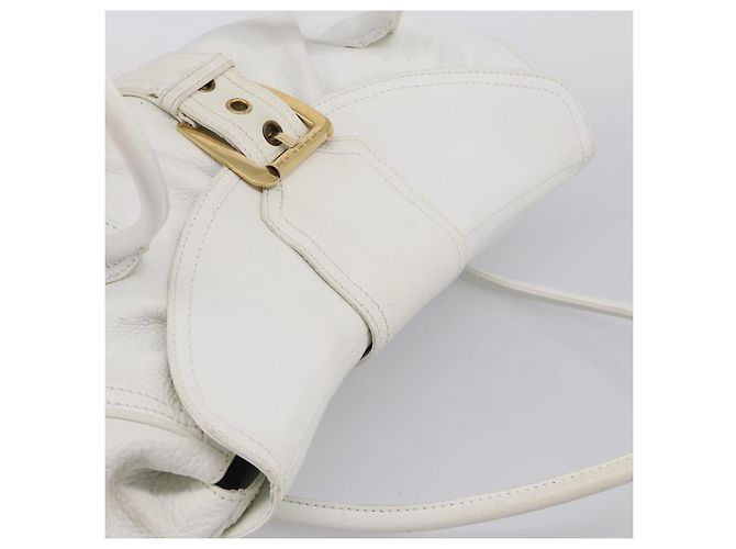 Céline CELINE Bolso de mano de piel blanco tono dorado - vista 6