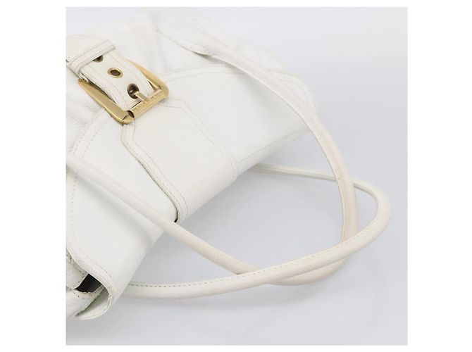 Céline CELINE Bolso de mano de piel blanco tono dorado - vista 7