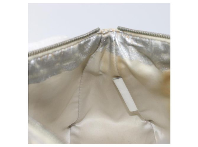 FENDI Zucchino Canvas Mamma Baguette Shoulder Bag Silver 8BR444 - vista 22