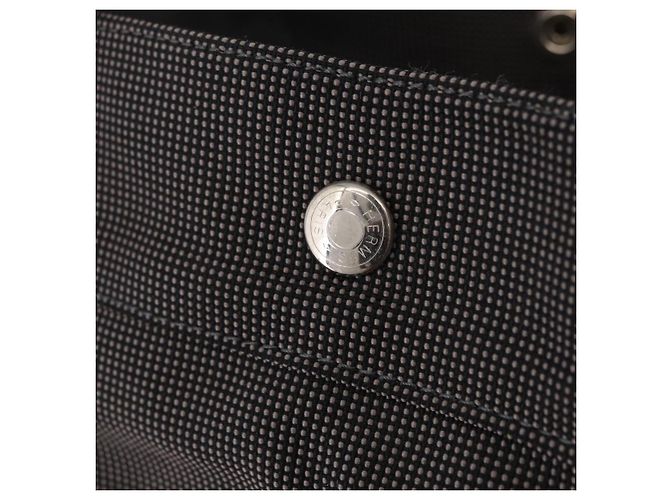 Hermès HERMES Her Line GM Hand Bag Canvas Gray Silver - vista 17