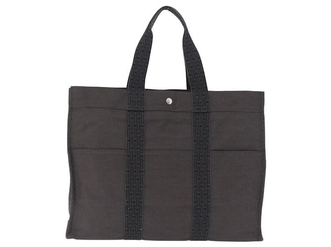 Hermès HERMES Her Line GM Hand Bag Canvas Gray Silver - vista 2