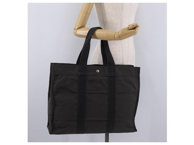 Hermès HERMES Her Line GM Hand Bag Canvas Gray Silver - vista 22