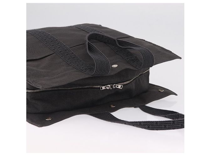 Hermès HERMES Her Line GM Hand Bag Canvas Gray Silver - vista 6