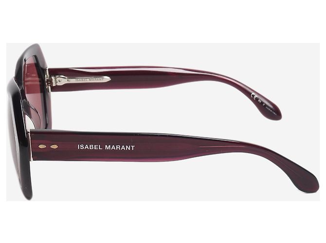 Isabel Marant Burgundy oversized hexagonal sunglasses - view 3