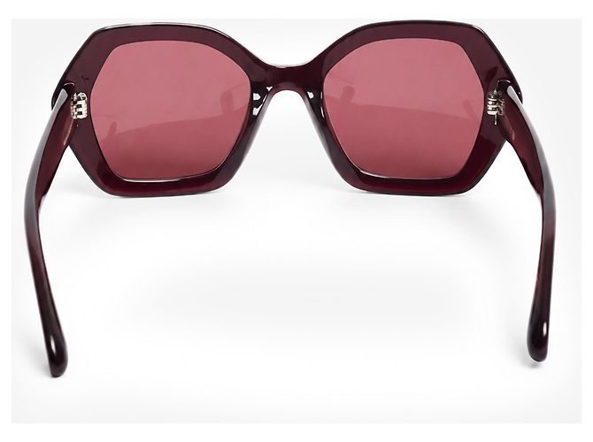 Isabel Marant Burgundy oversized hexagonal sunglasses - view 4