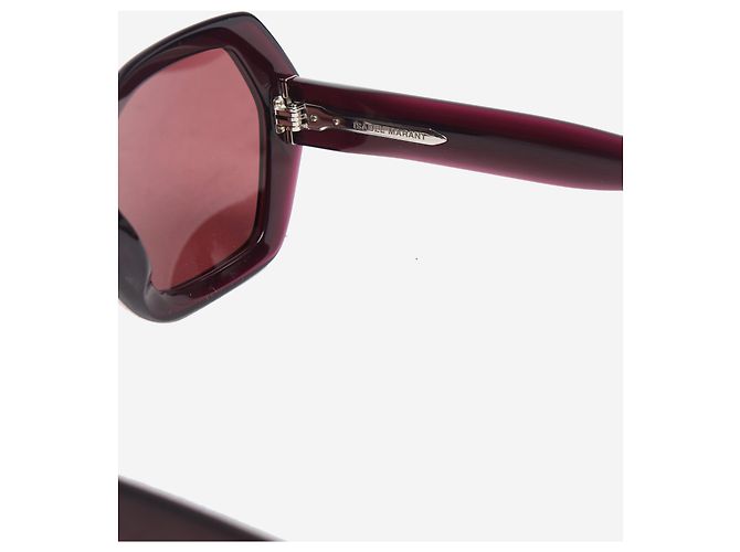 Isabel Marant Burgundy oversized hexagonal sunglasses - view 5
