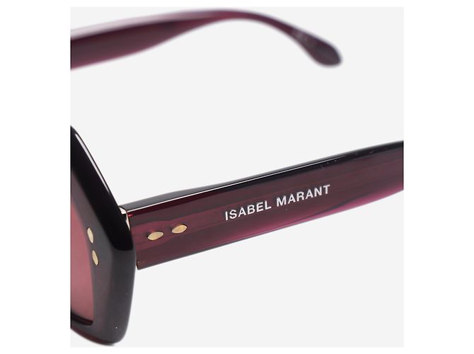 Isabel Marant Burgundy oversized hexagonal sunglasses - view 6