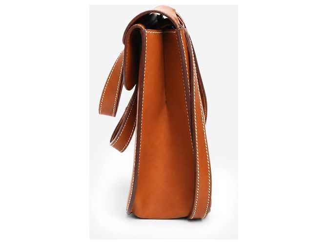 Hermès Borsa Halzan 31 in pelle Barenia marrone - vista 5