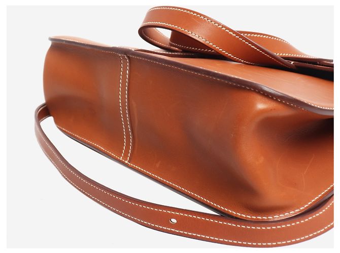 Hermès Borsa Halzan 31 in pelle Barenia marrone - vista 8