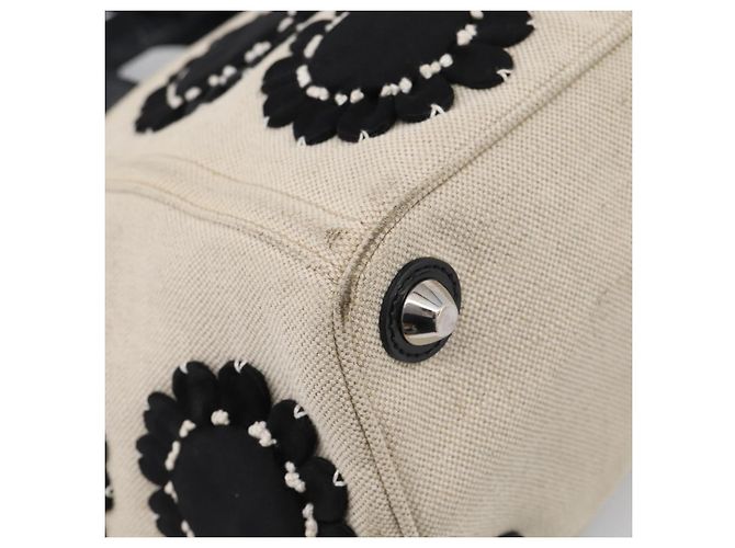 PRADA Hand Bag Canvas Denim 2way Beige Silver - vista 15